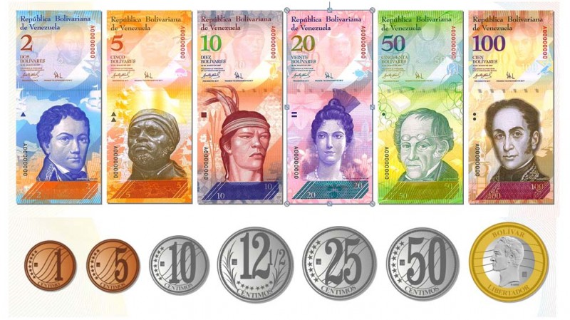 Todos los billetes que se han creado durante la revolución chavista